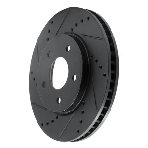 Chevrolet City Express Brake Rotor (1) - Front Left - R1 Concepts - Drilled & Slotted - Black - `11-`25
